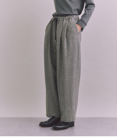 Wool Powerstretch ギャザータックドロストパンツ