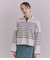 BLENDED COTTON 襟付きボーダーカーディガン