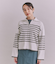 BLENDED COTTON 襟付きボーダーカーディガン