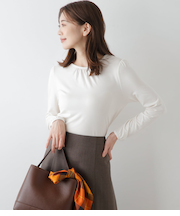 ラグウォーム ギャザークルーネックカットソー