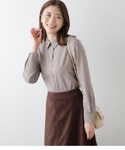 カラードラインレトロチェック レギュラーカラーシャツ