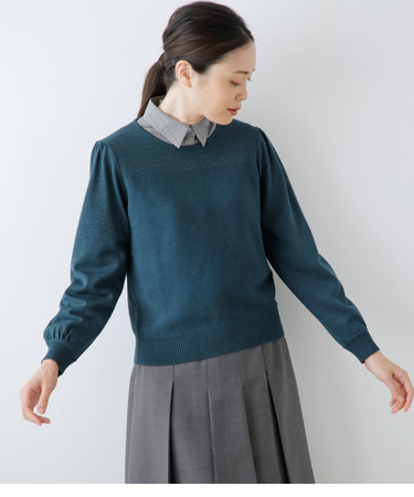 【手洗い可能】ポリエステルウール クルーネックプルオーバー