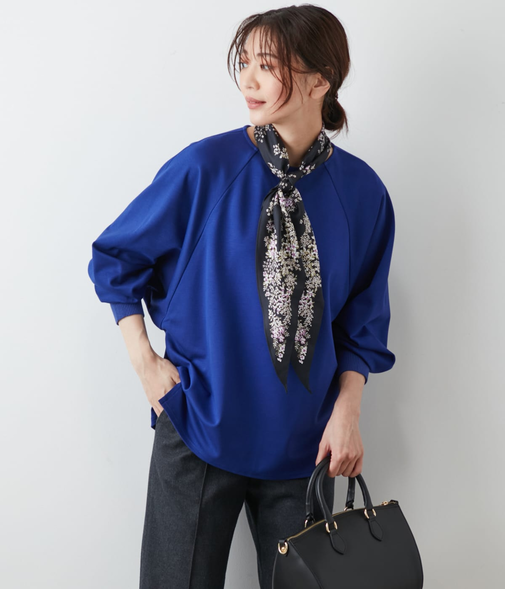 ヴィスコースナイロンストレッチポンチ ドルマンスリーブプルオーバー