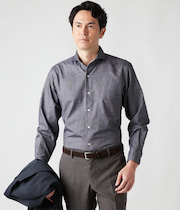 メランジオックス 起毛 長袖カッタウェイカラーシャツ