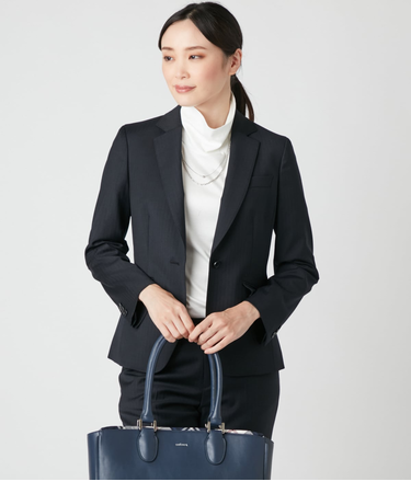 ウールへリンボーン 1釦ノッチドラペルジャケット