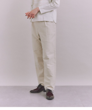 Cotton Moleskin タックテーパードパンツ