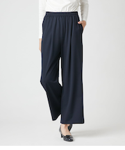 【ウォッシャブル】レーヨンナイロンジャージー ワイドパンツ