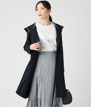 ウール混ミラノリブ フーデッドコーディガン