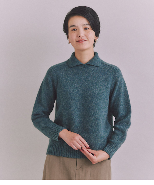 Colorful Melange Knit 襟付プルオーバー