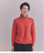 Colorful Melange Knit 襟付プルオーバー