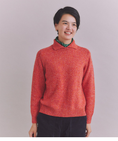 Colorful Melange Knit 襟付プルオーバー