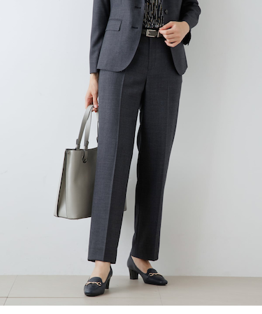 ウールシャークスキン ストレートパンツ