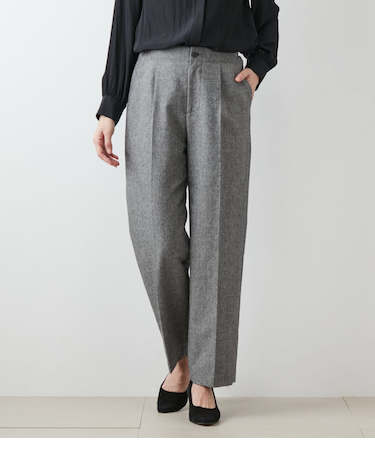 ウールアルパカホームスパン サイドアジャスターパンツ