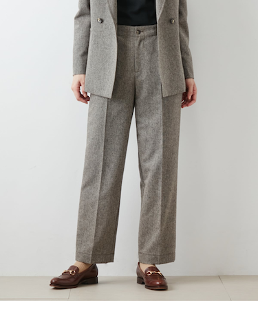 ウールアルパカホームスパン サイドアジャスターパンツ