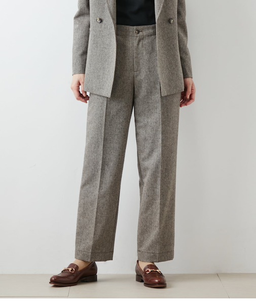 ウールアルパカホームスパン サイドアジャスターパンツ