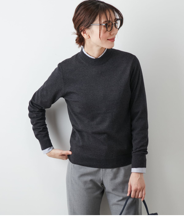 【手洗い可能】キャッシュウール ボトルネックプルオーバー