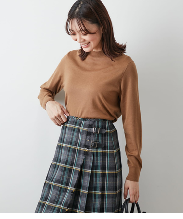 【手洗い可能】キャッシュウール ボトルネックプルオーバー