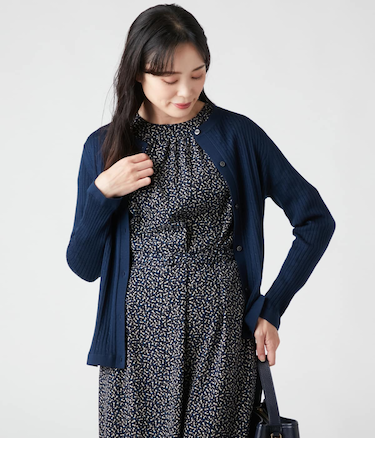 ウォッシャブルウール ケーブル柄カーディガン