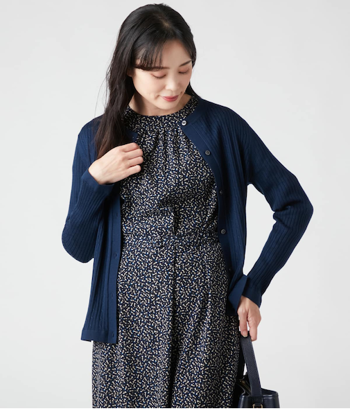 ウォッシャブルウール ケーブル柄カーディガン