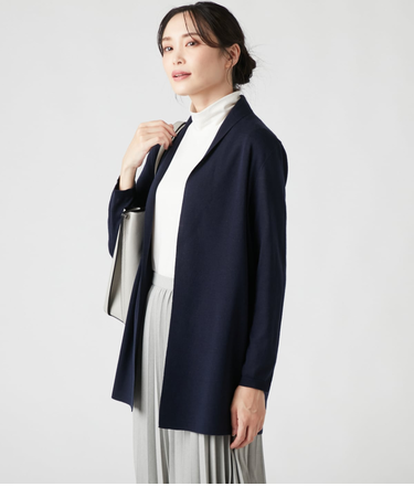 【手洗い可能】ウールアクリル 着流しカーディガン