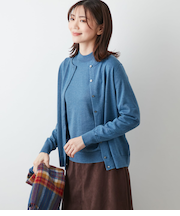 【手洗い可能】キャッシュウール クルーネックカーディガン