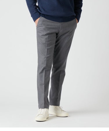 【ストレッチ】ソフトサーモ ガンクラブチェック ウエストアジャストパンツ