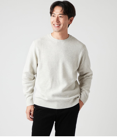 プレーン クルーネックプルオーバーニット