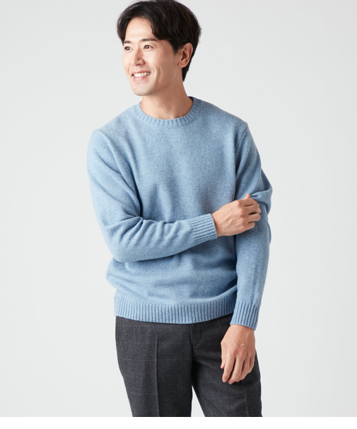 プレーン クルーネックプルオーバーニット