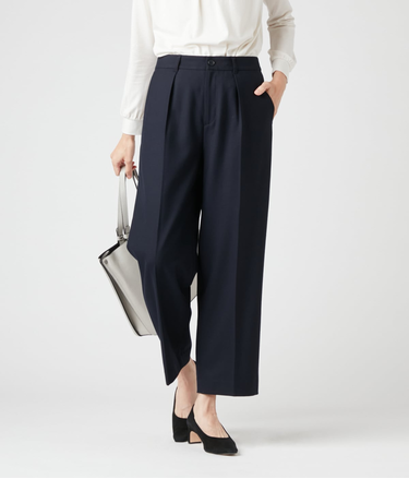 TWストレッチ タッククロップドパンツ