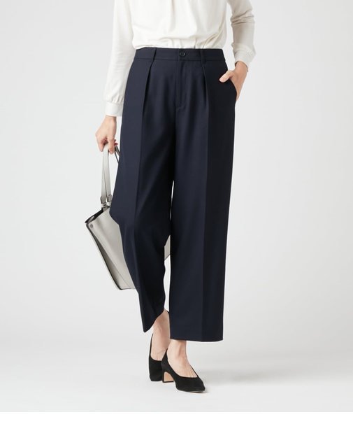 TWストレッチ タッククロップドパンツ