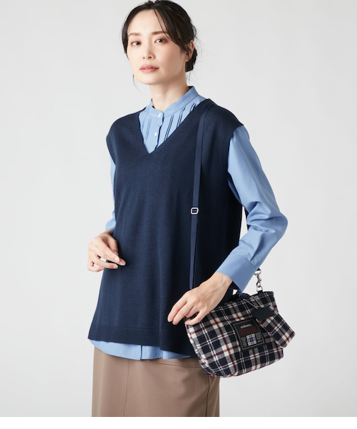 【手洗い可能】ウールアクリル天竺 ニットベスト