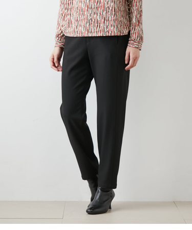 バックブラッシュツイル サイドゴムテーパードパンツ