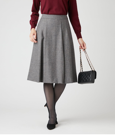 ストレッチホームスパン タックスカート