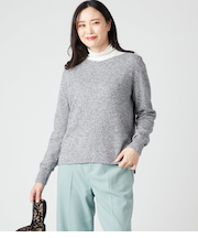 ラメツィード 長袖ニットプルオーバー