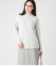 ウールカシミヤ ハイネックニットプルオーバー