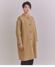 Mixcolor Tweed スタンドカラーロングコート