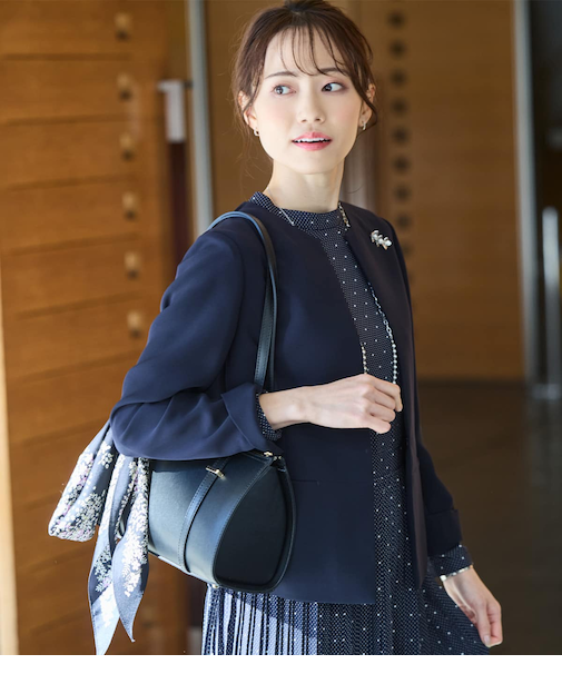 【ウォッシャブル】ダブルフェイス ペプラムノーカラージャケット