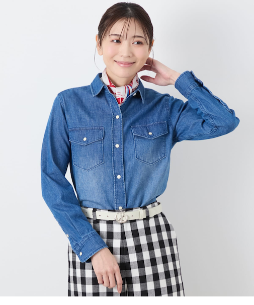 EDWIN 7.2オンス レギュラーカラーデニムシャツ