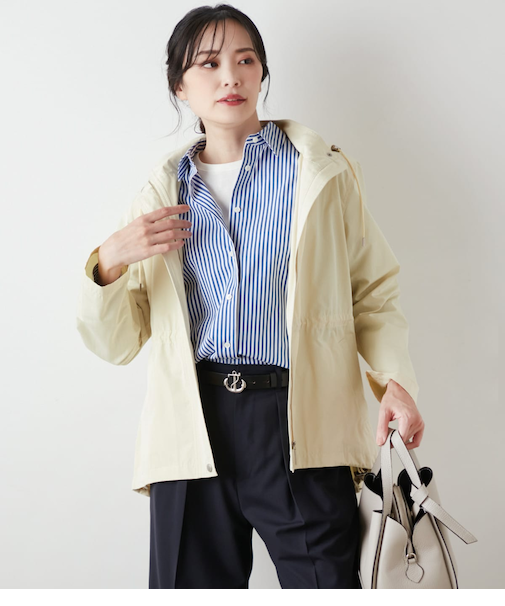 【ウォッシャブル】TCタフタ フーデッドアウター