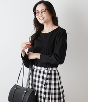 コットンナイロントリコット ラウンドヘムカットソー