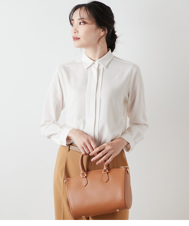 マットジョーゼット 長袖シャツブラウス