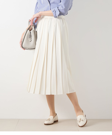 バックサテン 変形プリーツスカート