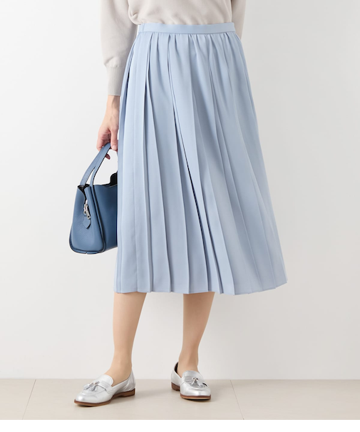 バックサテン 変形プリーツスカート