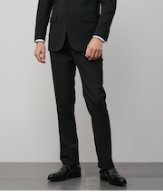 【撥水】New 10month ソリッドブラック スラックス(セットアップ対応)