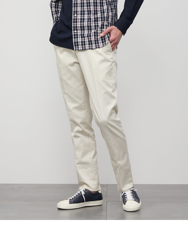 ノータックスリム コットンチノパンツ