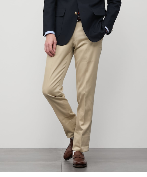 ノータックスリム コットンチノパンツ