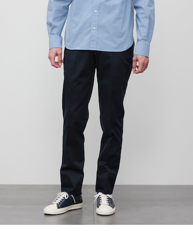 ノータックスリム コットンチノパンツ