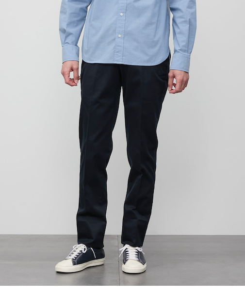 ノータックスリム コットンチノパンツ