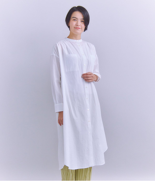 Slab Yarn Cotton Lawn ボリュームシャツドレス