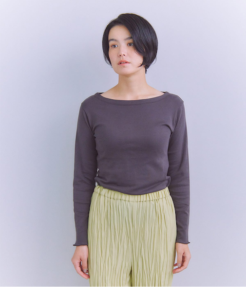 ［LOTUS］Round Body Fraise 長袖ボートネックプルオーバー